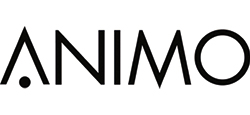 Logo mit schwarzem Schriftzug und dem Wort Animo