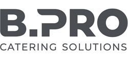 Logo der Firma BPro Catering Solution in grauer Schrift auf weißem Hintergrund