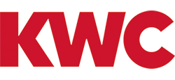 Logo der Firma KWC in dicker roter Schrift
