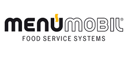 Logo der Firma Menue Mobile in schwarzer und weißer Schrift